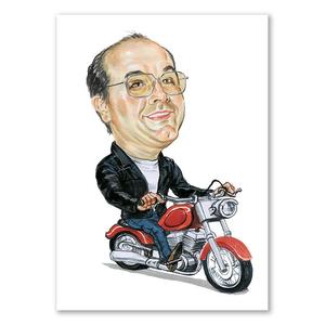 Karikatur zeichnen lassen - Mann auf Flitzer (cdi226) Visit Sale Online