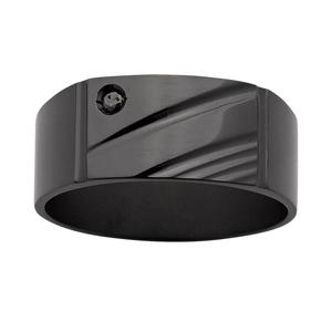 Black Zirconium w Black Diamond Ring Top Quality Cheap Pice