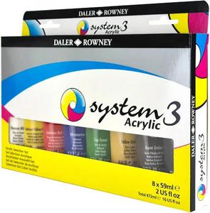 Daler Rowney System 3 Acrylic, set of 8 Visa Payment For Sale