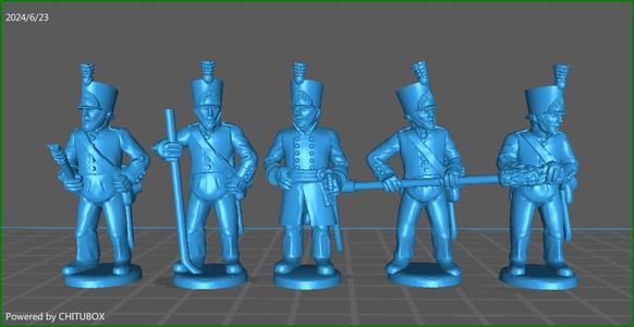 28mm Napoleonic Belgian Artillery 1814-15 - 5 minis 2025 Unisex For Sale