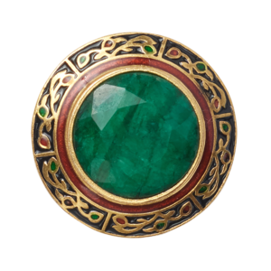 Green Stone w/ Enamel Button Large Cheap Pice Top Quality