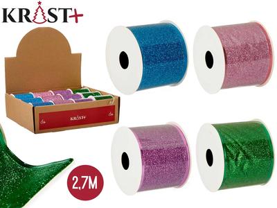 Hot pink glitter gavebnd uden kant 4x270cm Discount Best Pices