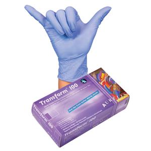 Gants de nitrile Transform 100 3.2mil - Bleu glac - Caisse de 10 botes Outlet Buy