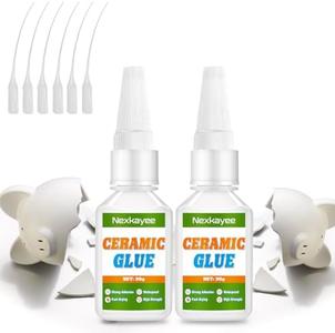 Ceramic Glue, Fast-Drying Porcelain Adhesive, Transparent Superglue for Repairing Ceramics, Pottery and DIY Crafts, 60g (Pack of 2) Discount Pay With Visa