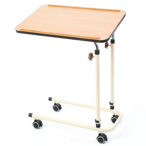 Alerta Oak Laminate Adjustable Over Bed Table With 4 Braked Wheels / Castors 2025 Newest Cheap Online