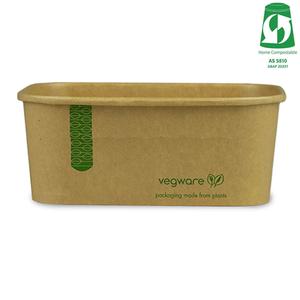 1000ml / 34oz Rectangular Paper Takeaway Container - Aqueous Lined - Kraft Outlet For Nice
