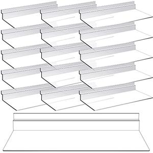 4 x 10 Inch Slatwall Shelves Hanging Slatwall Accessories Clear Slatwall Shelf Plastic Shelves for Wall, Home Shoe Stores Boutiques Supplies (Clear, 16 Pack) Outlet Excellent