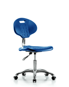 Class 10 Erie Polyurethane Clean Room Chair - Desk Height with Casters in Blue Polyurethane - CLR-TPDHCH-CR-A0-CC-BLU Cheap Sale Pay With Visa