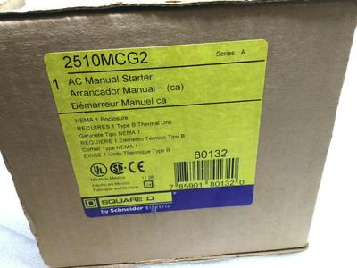 (1) Square D 2510mcg2 Manual Starter, 2-Pole, 600v, Nema M1p Free Shipping Best