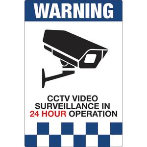 Safety Sign - Warning CCTV video surveillance in 24 hour operation 100% Authentic For Sale