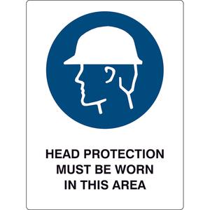 Safety Sign - Head protection must be worn in this area Latest Collections