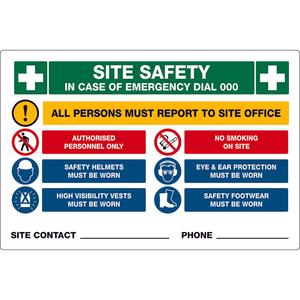 Safety Sign - Construction Site Combination Sign - Site Safety Marketable