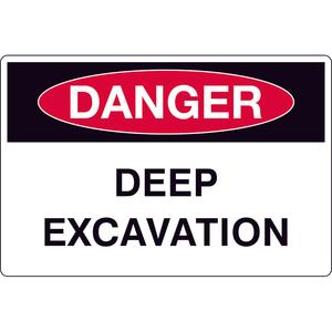 Safety Sign - DANGER - Deep Excavation Cost For Sale