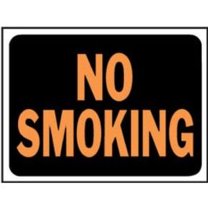 "No Smoking" Sign, Hy-Glo Orange/Black Plastic, 9 x 12-In. New Arrival