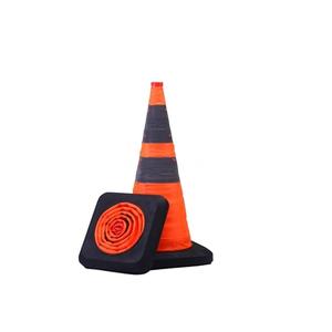 28" Collapsible Traffic Road Cones - 2 Reflective Collars - Safety Orange Discount Shop