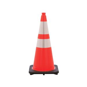 28" JBC Traffic Safety Cone - Orange - 10 Lbs - 6" 4" 3M Reflective Collars Authentic
