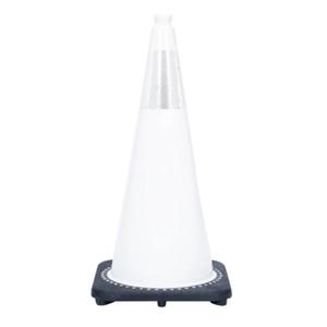 28" JBC Traffic Safety Cone - White - 7 Lbs - 6" 3M Reflective Collars Cheap 100% Original