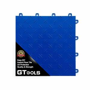 305 Series Chequer Plate Garage Tile, Blue (Box of 22) Largest Supplier For Sale