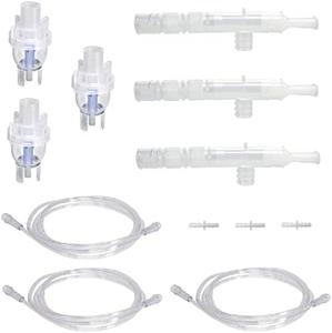 ResOne 3pk Nebulizer Replacement Accessories w/Cup, Mouthpiece, Tee, Flex, 7' Tubing, Connector Classic