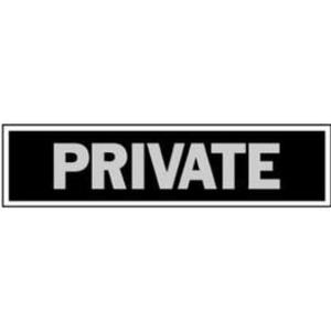 "Private" Sign, Black Aluminum, 2 x 8-In. Cheap In China