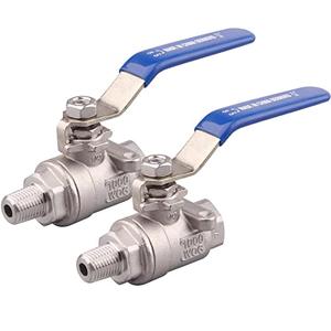 DERNORD 2 Pack Full Port Ball Valve 1/4 Inch - Male x Female Stainless Steel 304 Heavy Duty for Water, Oil, and Gas, 1000WOG Clearance Pictures