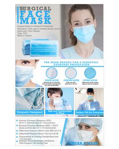 Surgical Face Mask - Ear Loop | Standards: FDA class II medical device, level 2 | Approvals: FDA Cleared (510K) | Type: FXX Free Shipping Reliable