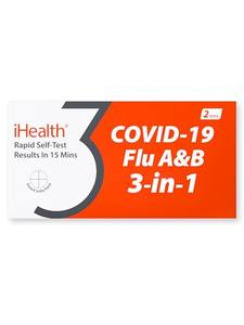 iHealth COVID-19, Flu A&B 3-in-1 Antigen Rapid Test, Results in 15 Minutes, FDA Authorized OTC Flu & COVID Home Test, with Non-invasive Nasal Swab, Easy to Use & No Discomfort (1 Pack, 2 Tests Total) Discount Authentic Online