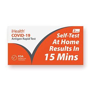 iHealth COVID-19 Antigen Rapid Test, 1 Pack, 2 Tests Total, FDA EUA Authorized OTC at-Home Self Test, Results in 15 Minutes with Non-invasive Nasal Swab, Easy to Use & No Discomfort Popular Sale Online