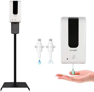 Touchless Hand Sanitizer Dispenser Automatic Portable Hand sanitizing Station with Steel Floor Stand, ZenLyfe, Drip Catcher Infrared Sensor Refillable 1200ml Bottle - White Browse For Sale