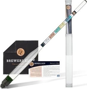 Brewer's Elite Hydrometer - for Home Brew Beer, Wine, Mead and Kombucha - Deluxe Triple Scale Set, Hardcase and Cloth - Specific Gravity ABV Tester Pices Cheap Online