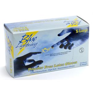 Atlantic Safety Blue Lightning Small Powder-Free Blue 15mil Latex Disposable Gloves Case (10 Boxes) Clearance Order