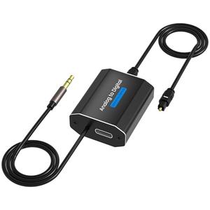 Analog to Digital Audio Converter 3.5mm to Optical Audio Adapter for Enhanced Sound Toslink Optical Output with Optical Cable for TVs, Gaming Consoles, Computers, and projectors etc Buy Cheap New