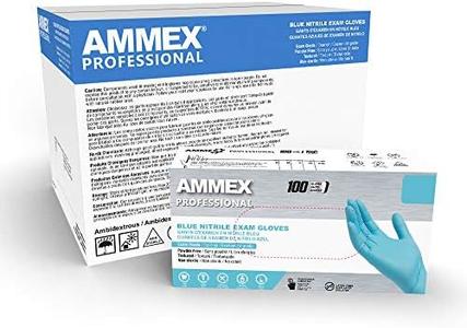 Ammex Blue Nitrile Disposable Exam-Grade Gloves, 3 Mil, Latex & Powder Free, Food-Safe, Lightly-Textured, Non-Sterile Discount Looking For