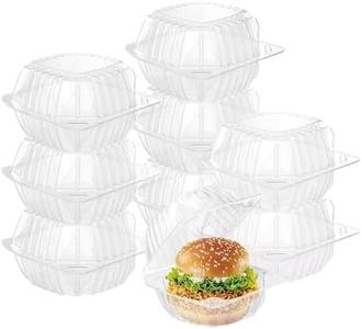 BallHull 150 Pack Clear Thickening Plastic Hinged Take Out Containers Disposable Clamshell Food Cake Containers with Lids 5.8 x 5.8 x 3.2 inch for Dessert, Cakes, Salads, Pasta, Sandwiches Clearance Amazing Pice