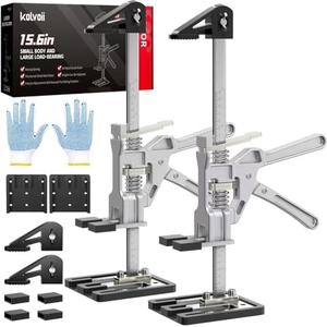 Kolvoii Labor Saving Arm Jack, 2 Pack Stainless Steel 15.6 Inch Construction Jack, Multi-Function Height Adjustment Hand Jacks for Lifting and Leveling, 10 Inche Lift Range Clearance Footlocker Finishline