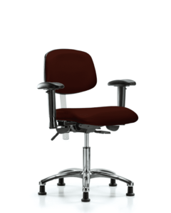 Class 100 Vinyl Clean Room Chair - Desk Height with Adjustable Arms & Stationary Glides in Burgundy Trailblazer Vinyl - NCR-VDHCH-CR-T0-A1-RG-8569 Cheap Sale Free Shipping