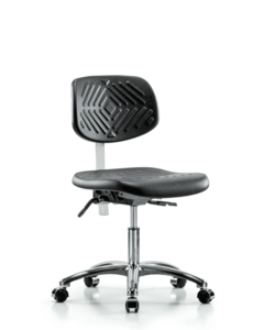 Class 100 Polyurethane Clean Room Chair - Desk Height with Seat Tilt & Casters in Black Polyurethane - NCR-PDHCH-CR-T1-A0-CC-BLK Best Pices Cheap Pice