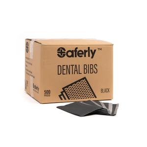 Saferly Medical Black Dental Bibs 13 x 18 Case of 500 Purchase For Sale