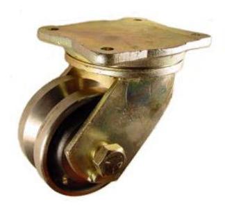6" x 3" Forged Steel Wheel - V-Groove Caster - 5000 lb. Capacity - Swivel - Plated Get Authentic For Sale