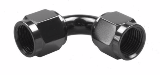 '-12 Female to Female AN/JIC Female Swivel Coupling - 90 Degree - Black Free Shipping Big Sale