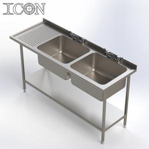 Double Bowl, Left Hand Drainer Catering Sink Order Cheap Online
