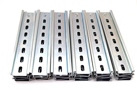 30 Pieces DIN Rail Slotted Steel Zinc Plated RoHS 8" Long 35mm Wide 7.5mm High 20ft Total Buy Cheap Brand New Unisex