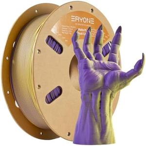 ERYONE Matte Dual Color 3D Printer PLA Filament 1.75 /- 0.03mm, Matte Bicolor Filament PLA 1KG(2.2LBS) Spool, Yellow Purple Clearance For Cheap