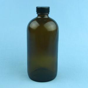 480 mL Boston Round Amber Safety Coated Solution Bottle Clearance Order