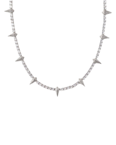 SPIKED BREAKER CHAIN - 5MM WHITE GOLD Cheap Sale 2025 Unisex