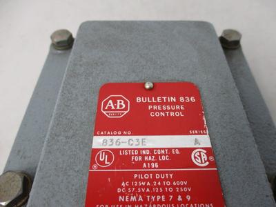 Allen Bradley via TCS 836C3E Ser. A NSNP 836 C3E Pick A Best For Sale