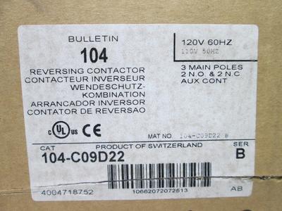 Allen Bradley via TCS 104C09D22 Ser. B NSFP (BR/WH) 104 C09D22 With Credit Card Cheap Online
