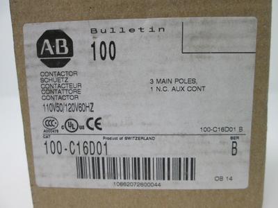 Allen Bradley via TCS 100C16D01 Ser. B NSFP (BR/WH) 100 C16D01 Free Shipping 100% Guaranteed