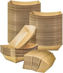 MotBach 100 Pack 2lb Kraft Paper Food Trays, Heavy-Duty Paper Food Boat Disposable Serving Basket Tray for French Fries Nachos Snack Hot Dog Taco BBQ Popcorn Party Picnic Wedding Party (Brown) Buy Cheap With Mastercard