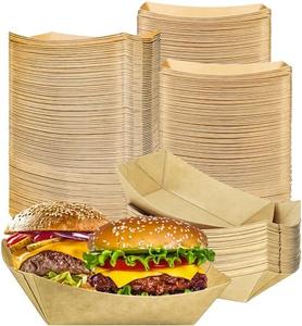 MotBach 150 Pack 3LB Extra Large Paper Food Boat Trays Disposable Paper Boats, Heavy Duty Food Boats, Paper Food Serving Tray Boat Basket for Snacks Popcorn Dessert Sandwich Burger Taco Fries Nacho Factory Outlet Cheap Online